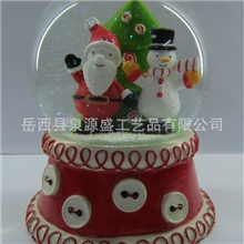 工艺品厂家直销100#圣诞老人雪人水球树脂雪花球节日礼品