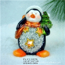 工艺品工厂直销陶瓷工艺品陶瓷摆件圣诞礼品圣诞企鹅圣诞树