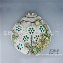 工艺品工厂直销树脂工艺品泥塑摆件花园摆件瓢虫形脚踏板