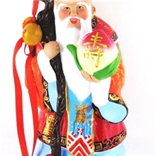 红泥坊大寿公-07020天津泥人张彩塑特色手工艺品寿诞礼品