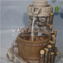 销售供应开业树脂工艺品石磨站式流水招财树脂工艺品