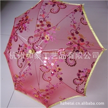 工艺伞批发（厂家直销，木柄伞架，机绣伞面)