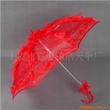 婚庆用品大红新娘伞婚纱伞支持零批直杆大波浪