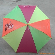 供就四色荧光伞儿童卡通雨伞荷叶边雨伞