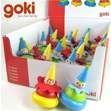 厂家直销小丑陀螺德国goki木陀螺拇指陀螺儿童玩具木质益智玩具