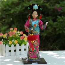 供应清朝格格宫廷人形仿真绢人人偶清宫装饰人偶12寸