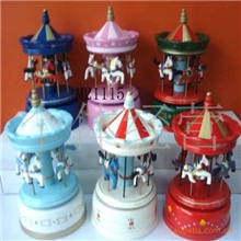木马音乐盒旋转木马天空之城音乐节日礼物生日礼物木质音乐盒