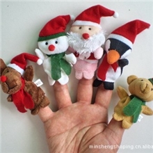 圣诞指偶亲子游戏毛绒玩具手指偶讲故事指偶圣诞礼品义乌商品批发