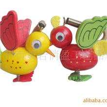 批发供应木制玩具/木制工艺品/弹簧木偶/小鸟弹簧人