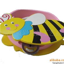 供应动物/摇铃卡通图案/手拎鼓/婴儿玩具/木制摇铃