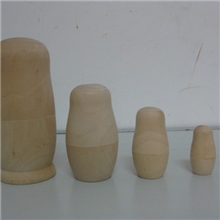 供应木制俄罗斯白坯套娃原木色DIY五层套娃