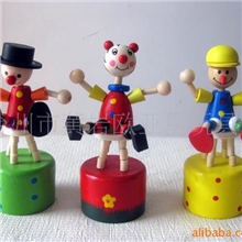 供应木制卡通动物木桶木偶玩具