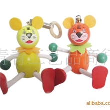 【2010热卖】木制工艺品/弹簧人/木偶/卡通动物/老虎弹簧人