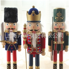 ROOM127品牌正品38cm大号胡桃夹子胡桃人绒布款式3个一套