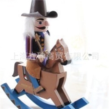 ROOM127正品胡桃夹子木偶摇马特色牛仔胡桃兵30cm高