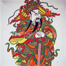 批发木版古年画民俗特色刻板套色年画门神秦琼从优MBH-018