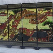 中国特色礼品*仿古小屏风*时尚外事礼品清明上河图摆件