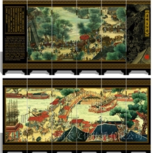 屏风：仿古小屏风清明上河图中国特色工艺品商务礼品外事礼品