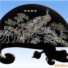 热销推荐古典传统工艺品雕漆嵌玉台屏