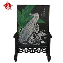 扬州漆器厂专业生产平磨螺钿&ldquo;翠羽蕉月&rdquo;台屏，可定制