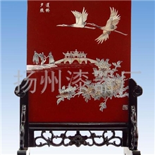 生产销售扬州漆器平磨螺钿&ldquo;莲桥夕照&rdquo;台屏