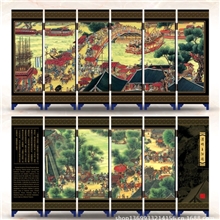 漆器仿古小屏风*时尚外事礼品*清明上河图