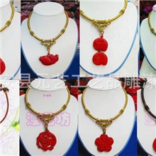 生产供应复古饰品雕漆项链项圈项圈项链
