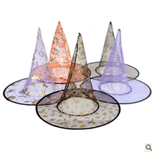 义乌复活节帽子万圣节巫婆帽子女巫帽子烫金帽万圣节帽子