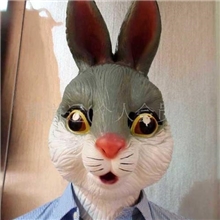 供应【仿真兔子头】扮演卡通人物脸面具