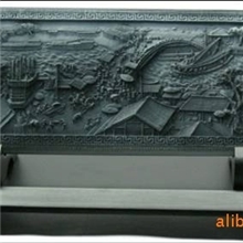 仿古仿砖雕水晶浮雕大号摆件-清明上河图