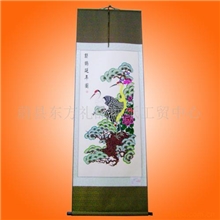 批发供应纯手工制作精美剪纸挂轴松鹤延年