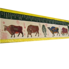 批发零售纯手工制作，蔚县剪纸，五牛图