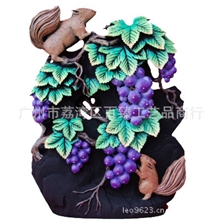 【百臻炭雕订制专家】松鼠葡萄广州百臻炭雕优质炭雕供应商
