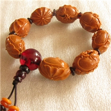 开运新年创意礼品橄榄核雕莲花鱼荷叶双鱼手串特价