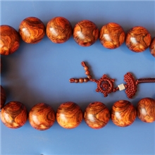 推荐独品越南黄花梨精品北方料念珠虎皮纹带鬼脸罗汉珠共18颗