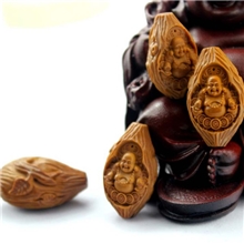 正品核雕橄榄胡雕刻树根弥勒手机挂坠