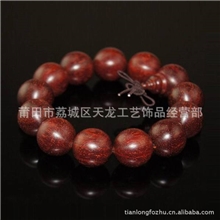 印度小叶紫檀佛珠手串顺纹满牛毛纹18mm紫檀手链精品同料