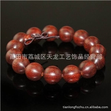 手工磨同料顺纹印度小叶紫檀佛珠手串15mm牛毛纹略带金星