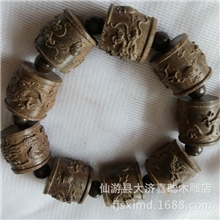 厂家直销越南红土沉香木黑檀木皮黑龙凤珠黑檀手串批发