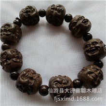 厂家直销越南红土沉香木黑檀木皮黑四面佛黑檀手串批发