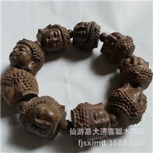 厂家直销越南红土沉香木黑檀木皮黑佛头黑檀手串批发
