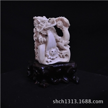 【盛昌】厂家直销猛犸象牙雕刻工艺品龙珠戏水