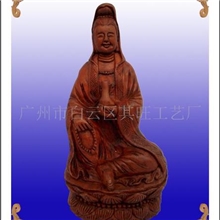 供应精工木雕工艺品/红木座观音