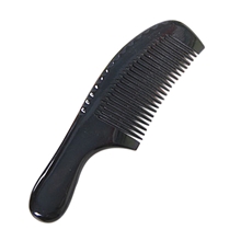 厂家直供17厘米天然中号圆柄牛角梳子优质黑水牛角梳家居必备