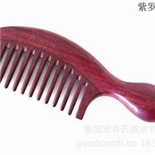 紫罗兰可爱小木梳子有柄粗齿头梳物美价廉
