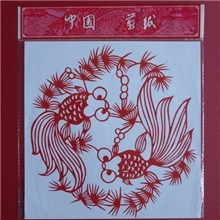 批发中国特色工艺品旅游纪念品中国剪纸&mdash;&mdash;金玉满堂（金鱼）剪纸