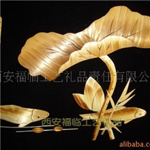 手工艺品麦杆画芦苇画画芯批发连年有余