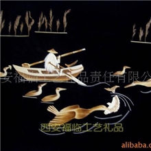 手工艺品麦杆画芦苇画画芯批发收获