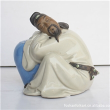 陶瓷工艺品批发李白醉酒刘炳作品带证书民间工艺品石湾陶艺礼品