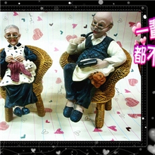 鑫盛礼品，树脂工艺品，浪漫滿屋，情侣老人，白头偕老，永结同心